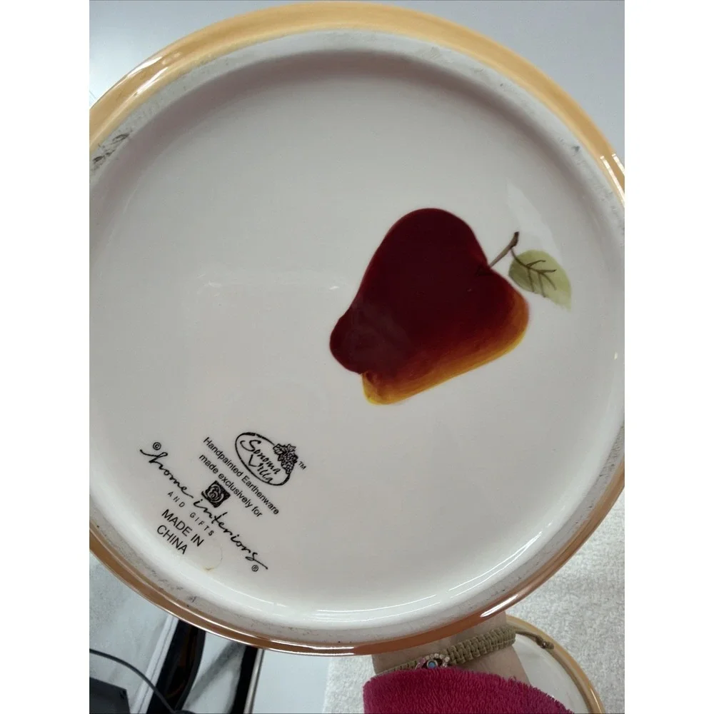 Set of 3 Canister & Lid Sonoma Villa - Rubber Seal Ceramic Home Interiors Fruits - Picture 11 of 12
